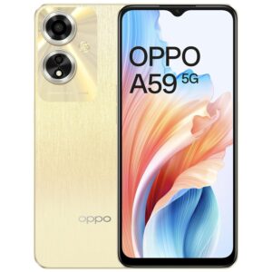 Oppo A59 5G (Silk Gold/Starry Black, 4GB/6GB RAM, 128GB Storage) | 5000 mAh Battery with 33W SUPERVOOC Charger | 6.56″ HD+ 90Hz Display